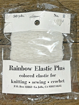 Rainbow Elastic Plus Colored Elastic Knitting-Sewing-Crochet-NEW White/Ivory No2