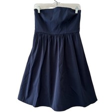 NWT J. Crew Strapless Fit and Flare Size 4 Navy Dress With Pockets Party Dress 