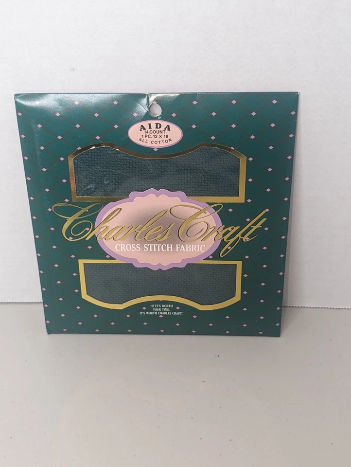 2 Charles Craft Aida 14 unidades 100 % algodón punto de cruz tela cazador verde y rojo Foto 2 de 4