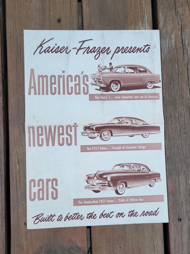 1951 Kaiser Frazer Henry J  Sales Brochure Advertising