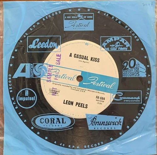 Leon Peels - A Casual Kiss / Cottonhead Joe 1964 Festival Soul Funk R&B Oz 45