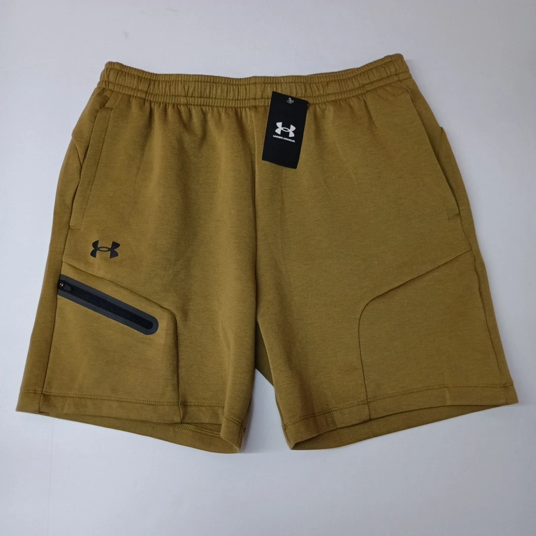 NWT Men's Under Armour UA Unstoppable 7" Tech Fleece Shorts Green Size L Large