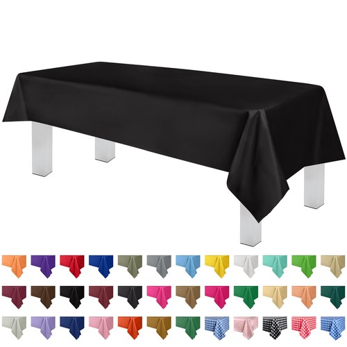 12 Pack Premium Disposable Plastic Tablecloth 54 Inch. x 108 Inch. Decorative...