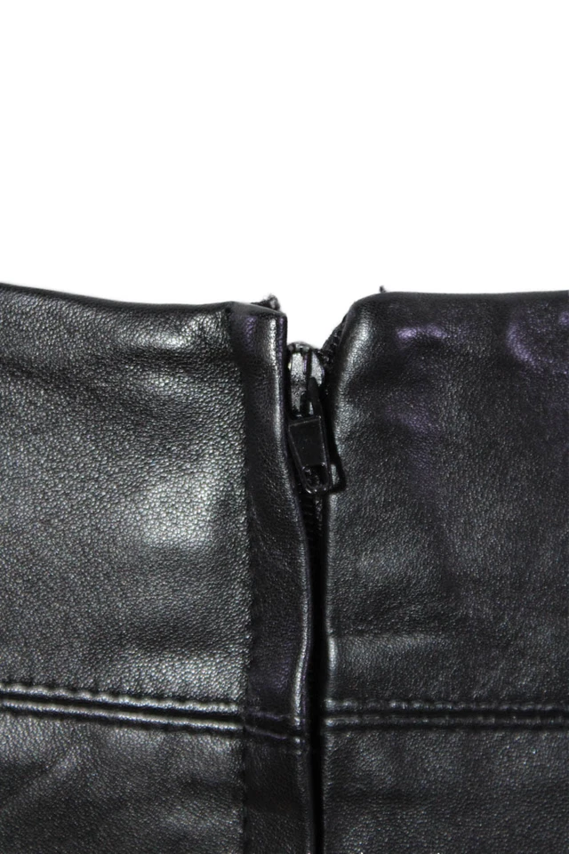 BCBGMAXAZRIA Womens Straight Pencil 100% Leather Skirt Black Size 8 - Image 4 of 4