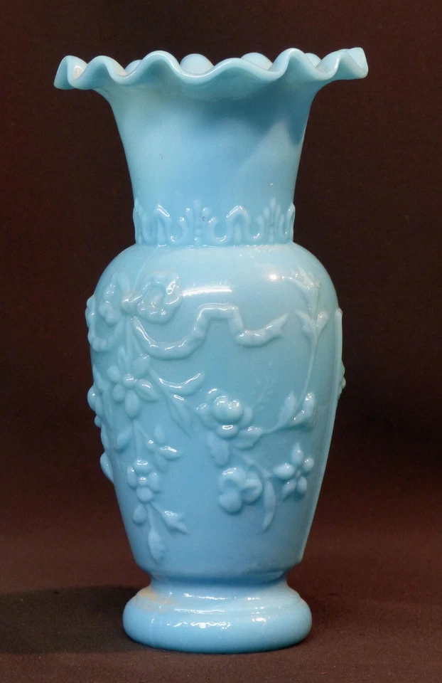 B 1900 vase pot opaline bleu 20cm380g Portieux Meisenthal Vallérysthal chic - Photo 3/4