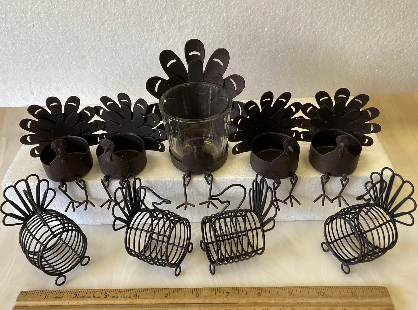 Vintage Yankee Candle THANKSGIVING TURKEY Candle/Place Card/Napkin Ring Holders