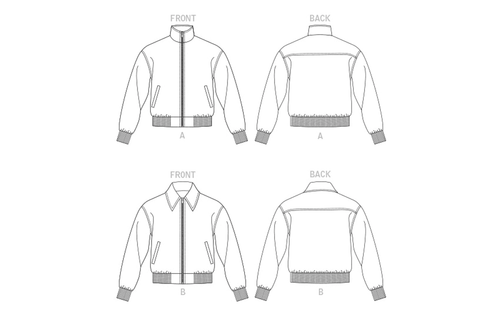 Unisex Men's Women Bomber Jacket Biker Leather Jacket Vogue Sewing Pattern V1877 - Picture 8 of 11
