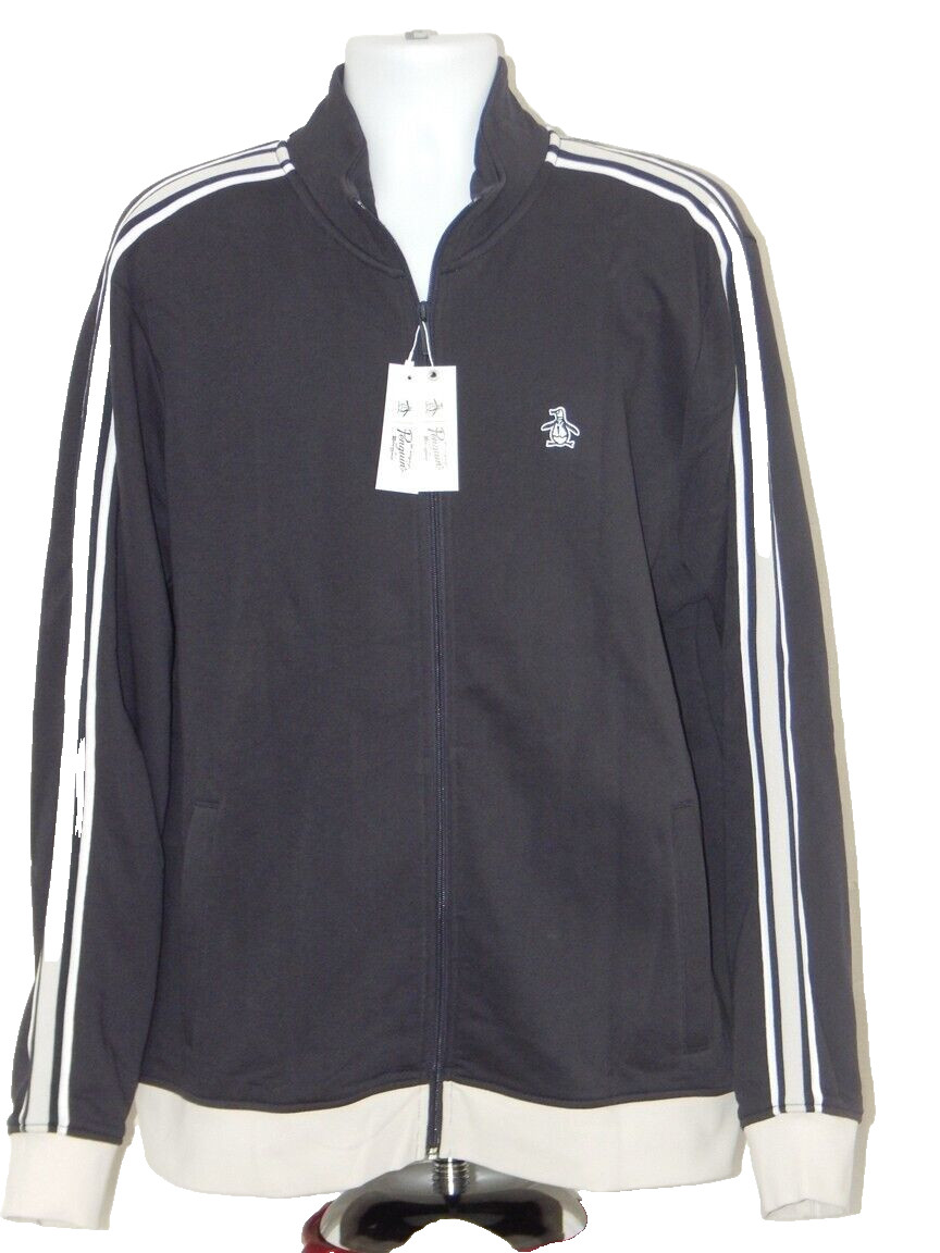 Penguin Original Full Zip Fleece Men&apos;s Bomber Jacket Embroidered Logo Sz XL NWT