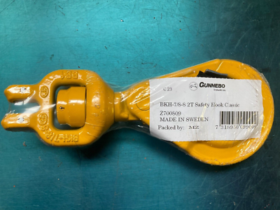 GUNNEBO JOHNSON SAFETY HOOK, BKH-7/8-8, 2 TON WLL, 7203304