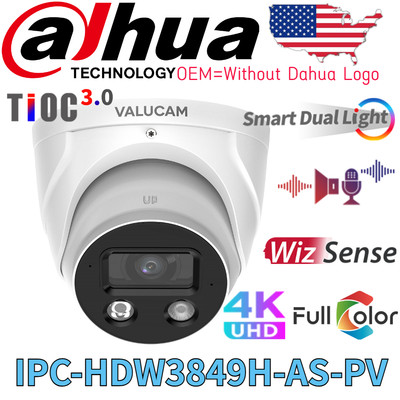 Dahua OEM 8MP IPC-HDW3849HN-AS-PV IP Camera 4K 2-way talk Tioc  WizSense Eyeball
