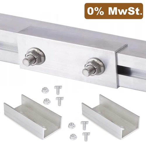 Schienenverbinder zum Einschieben für 40x40mm Solar Aluprofil Profilverbinder