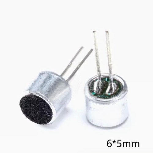 100pcs 6x5mm 2-Pin DIP Electret Microphone Pickup - 58dB Sensitivity