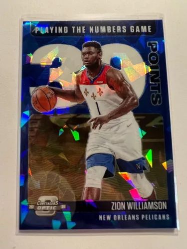 K13,511 - 2020-21 Panini Contenders Optic Blue Cracked Ice #15 Zion Williamson