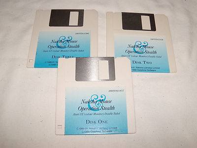 Naksha Mouse Operation Stealth (Atari ST, 1990) 3.5 floppy disks