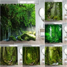3D Large Sparkling Creek Shower Curtain Bathroom Waterproof Curtains w/ 12 Hooks