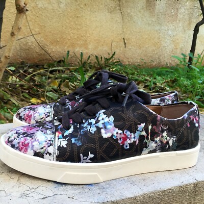 Calvin Klein Girls' Shoes ''IMILIA'' CK Logo Flower Print Flats Sneakers size 5.5
