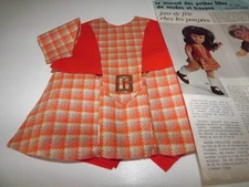 2 KITS découpés VETEMENT,poupee Françoise,MODES ET TRAVAUX Octobre/Novembre 1969