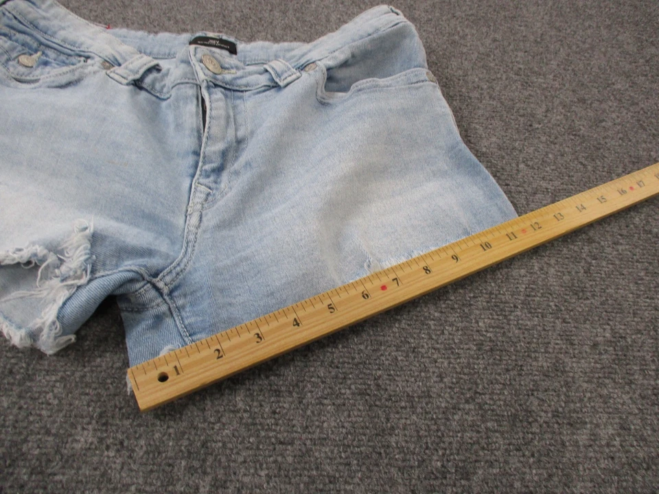 True Religion Shorts Womens 33 Blue Denim Jeans Joey Low Rise Distressed Cut Off - Image 4 of 4