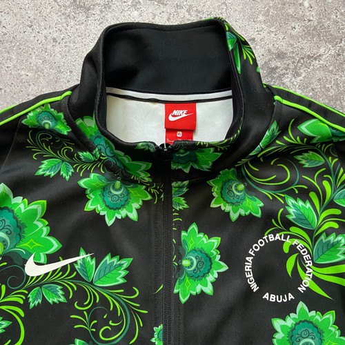 Nike Nigeria Football Abuja Soccer Track Jacket 2018 Green Black floral size XL - Picture 2 of 10