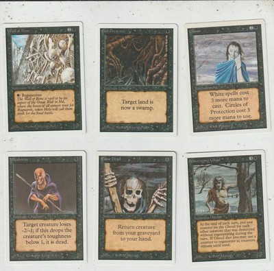Lot x6 cards UNLIMITED Gloom, Evil Presence... MAGIC MTG ENGLISH 1993 EX-NM
