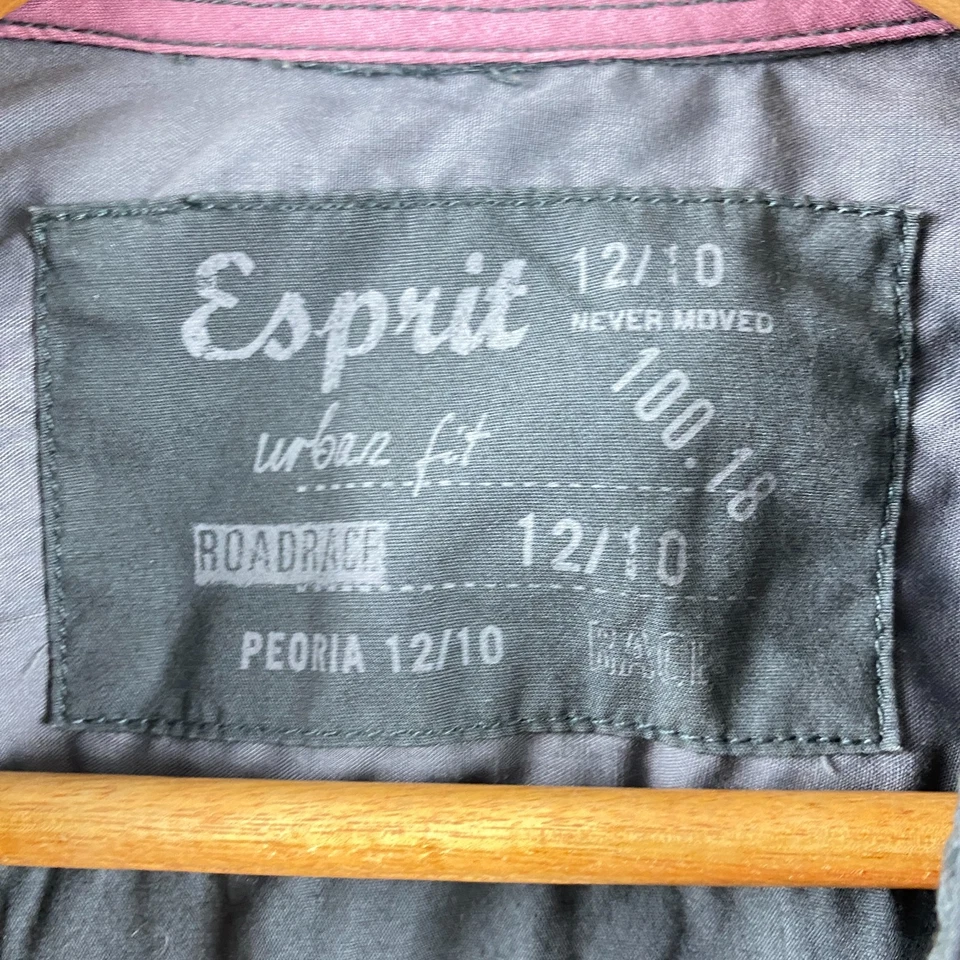 Espirit Top Womens Size 12 Shirt Blouse Button Up Grey Cargo Y2K Short Sleeve - Image 4 of 4