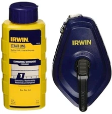 🔥NEW🔥 IRWIN 100' Ft Strait-Line Chalk Reel Blue W/Chalk Compact 3:1 3x Faster