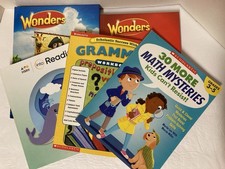 Children  s Educational Reading Math PB Hc Book Lot Of 5 Homeschool Wonders HMH
