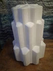 Vintage Art Deco Skyscraper Milk Glass Hanging Pendant Light Fixture