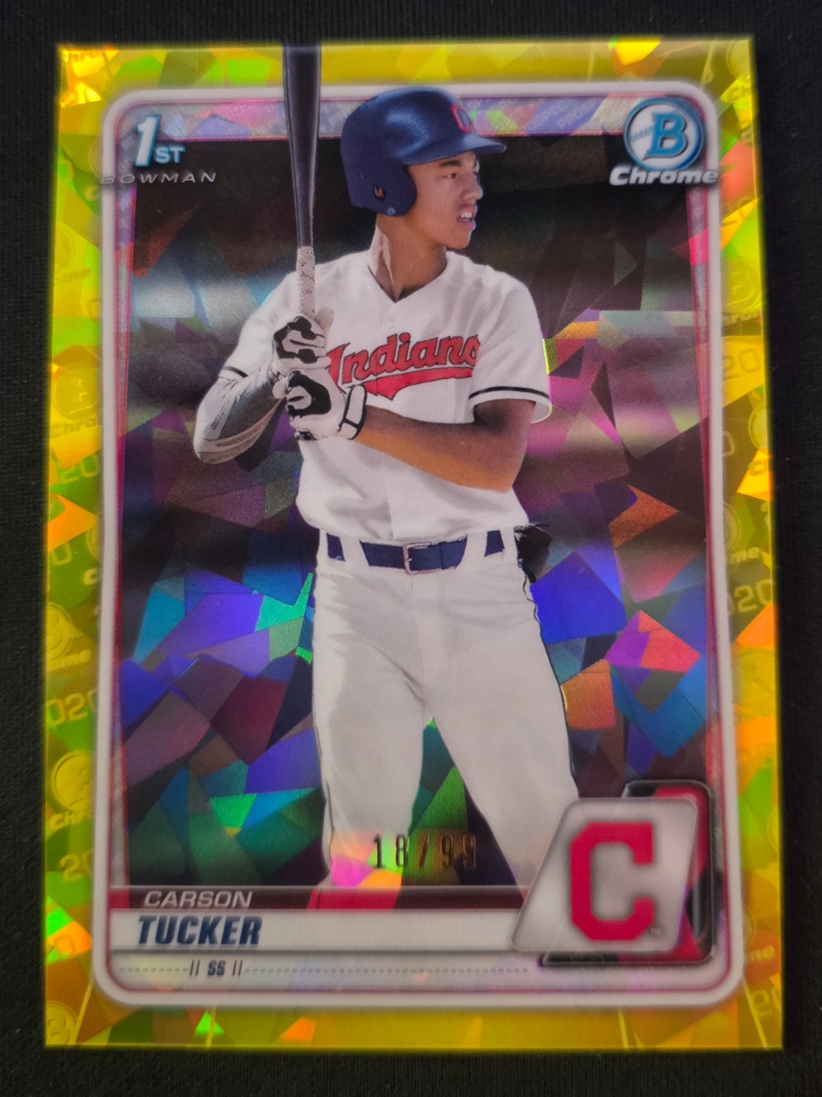 Carson Tucker 2020 Bowman Chrome Sapphire 1st Yellow Refractor /99 Guardians