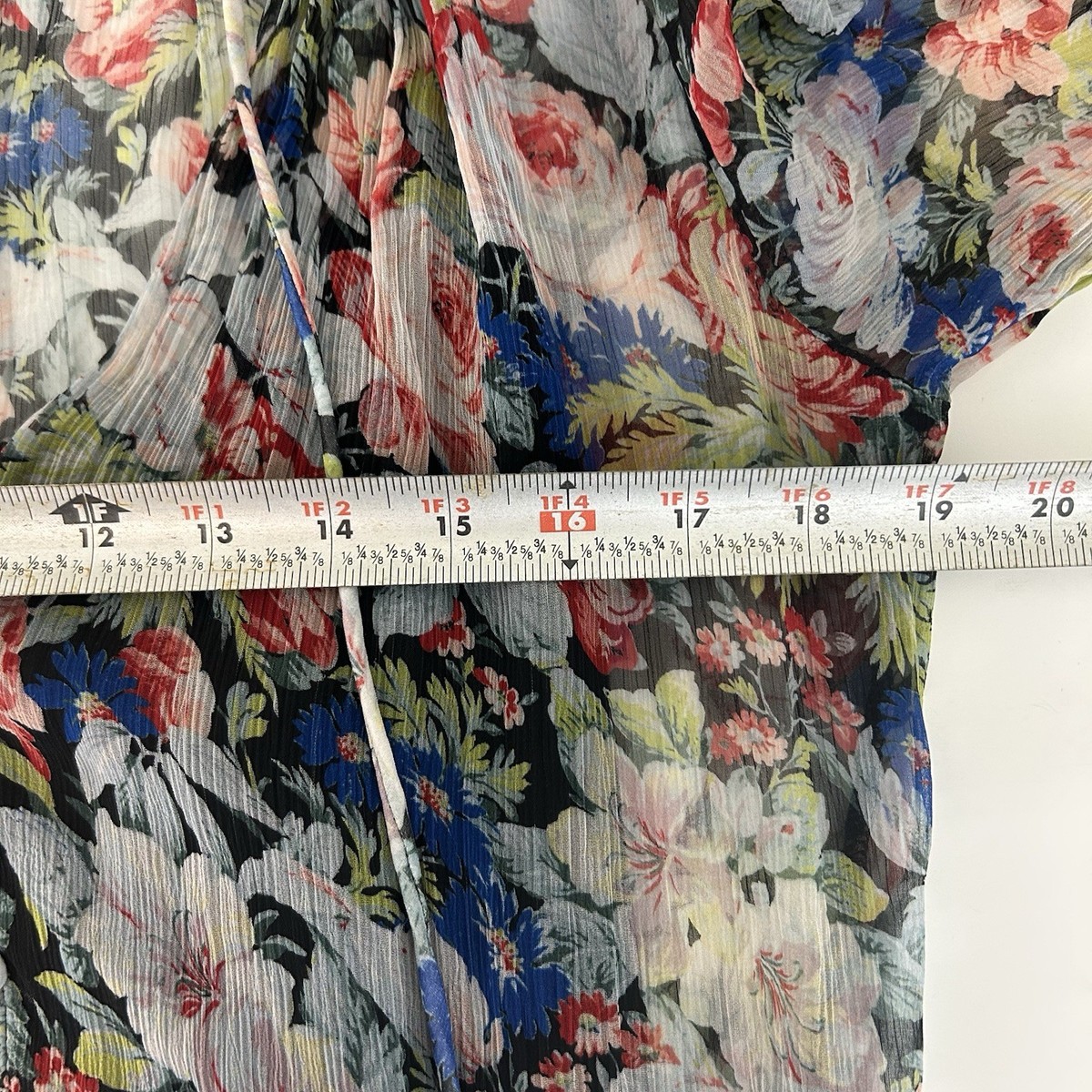 Anthropologie The Marais Printed Chiffon Maxi Dress Small Multicolor Floral 