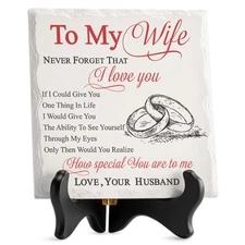 Gifts for Wife from Husband Romantic Ceramic I Love You Gifts Plaque for Wife...