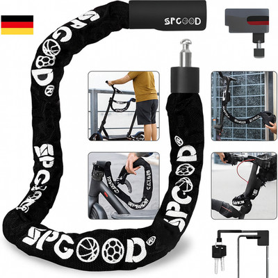 SPGOOD Fahrradschloss Mit 3 Schlüssel,Anti-Diebstahl Fahrrad Kettenschloss 90Cme