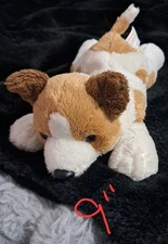 Wild Republic Adorable Puppy Dog Plush Stuffed Animal White Brown 9"