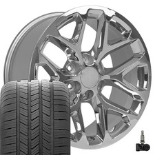 Oe Wheels Cv98b 20x9 Chrome Wheels Goodyear As Tires Tpms Set 6x139.7 24et
