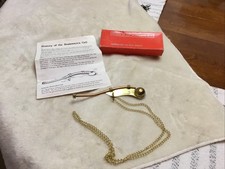Vintage Copper & Brass Boatswain Naval Whistle w/ History / Instructions