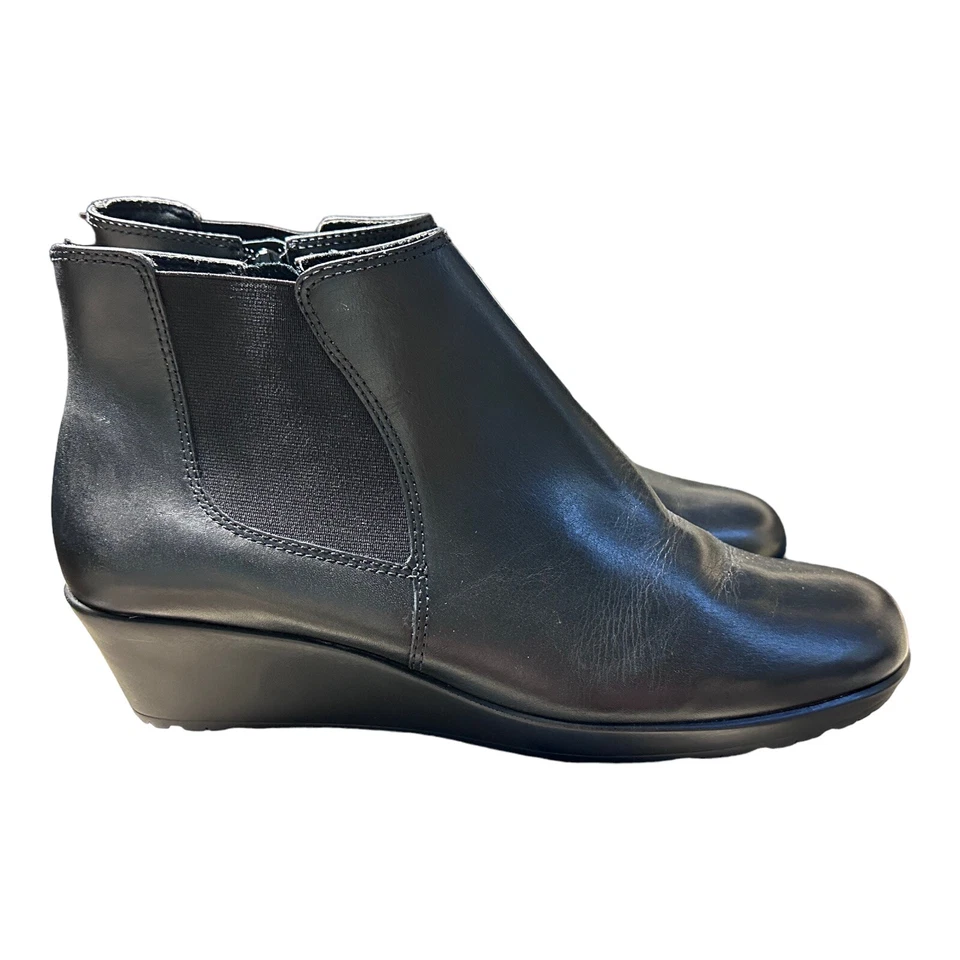 Walking Cradles Wedges Ezra, Black Zip Casual Comfortable Ankle Booties, Size 10 - Image 2 of 4