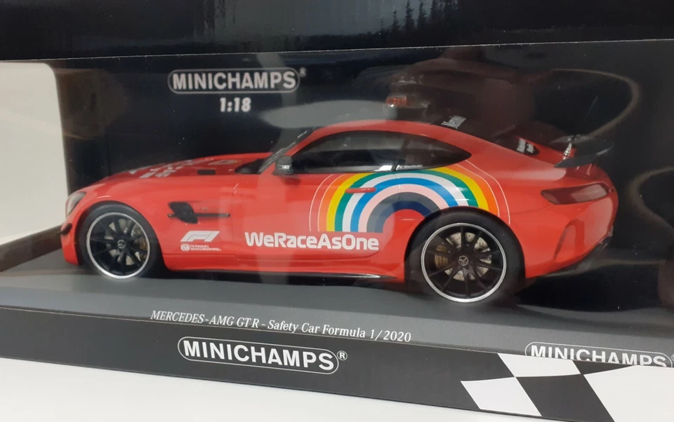 MODELLO AUTO DIECAST 1:18 MINICHAMPS MERCEDES AMG GTR SAFETY CAR F1 MUGELLO 2020 - Immagine 2 di 4