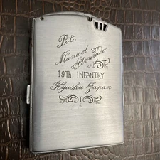 RARE WWII VICTORY LIGHTER 1940’s Japan 19th Infantry 24th Division Zippo Vintage