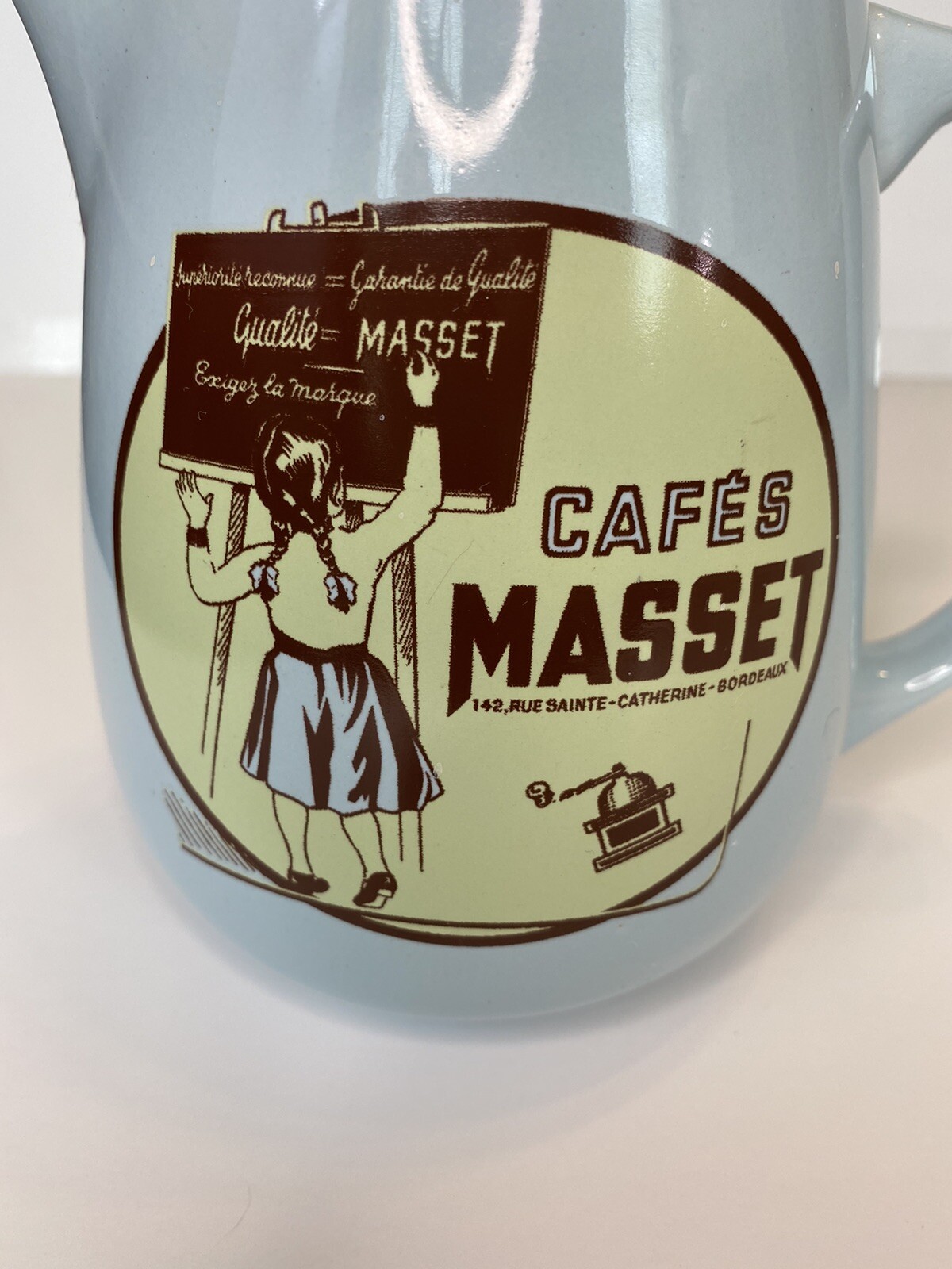 ROSANNA Ceramic Pitcher Cafes Masset Aqua Robins Egg Blue Cute Farmhouse