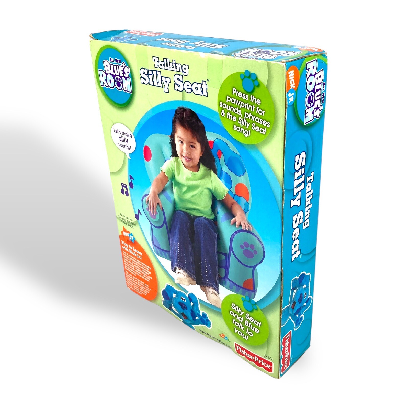 Fisher Price Blues Clues Talking Silly Seat Inflatable Chair Vintage Sealed 2003