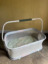 Vintage Collectible Graco Cradle Crib Carrier Pastel Folding For Dolls/Prop/Etc