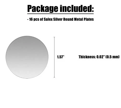 SALEX Replacement Metal Plates Set for Magnetic Car Phone Holder, Mount, 16 Pack - Image 2 of 4