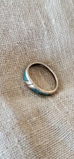 Sterling Silver Ring With Green Stone Size 6 3/4