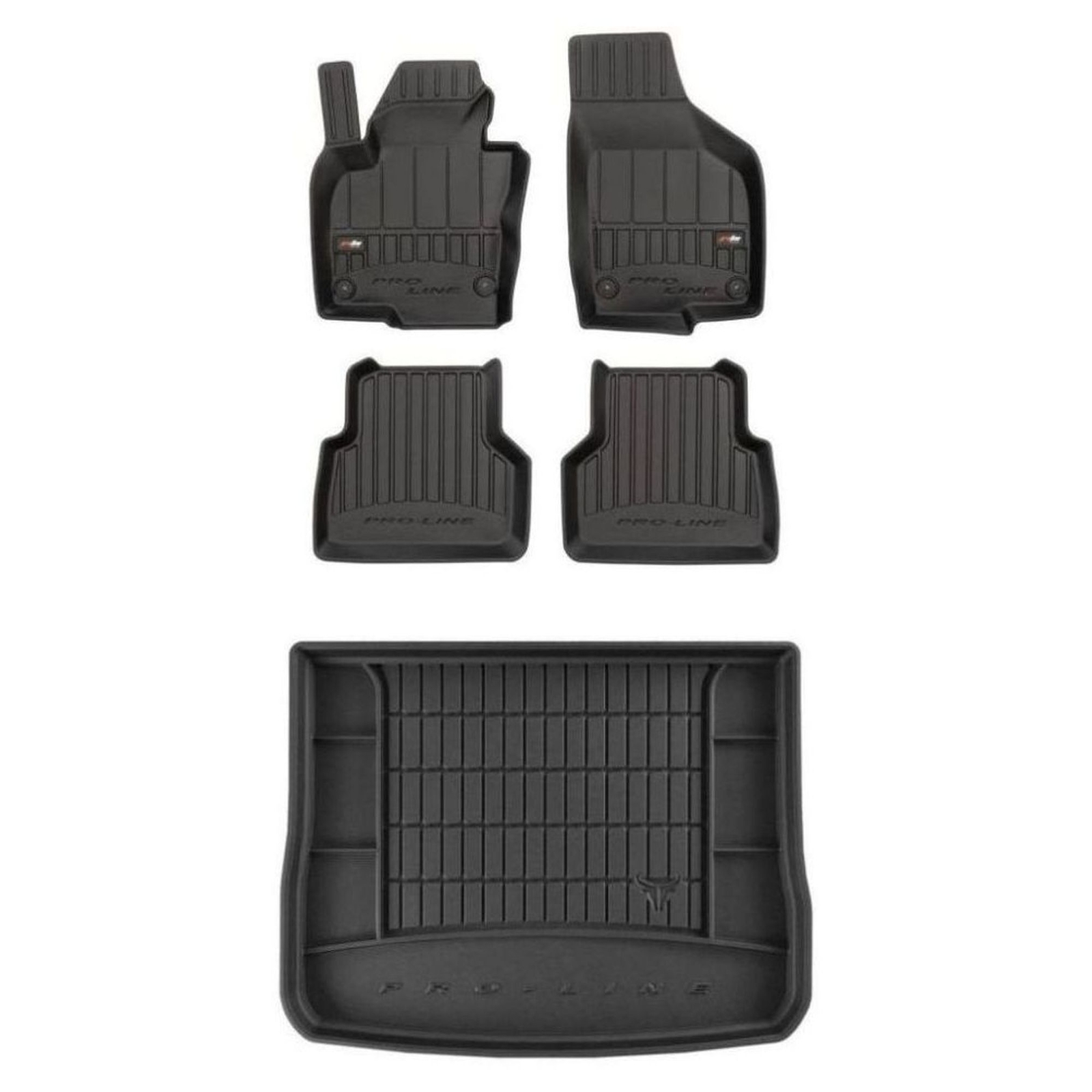Tapis de sol Frogum TPE Pro-Line avec coffre complet pour Volkswagen Tiguan I 2007-2016 noir