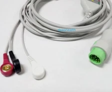 Mindray IMEC beneview T5/T8 3lead ECG EKG cable AHA Snap Compatible