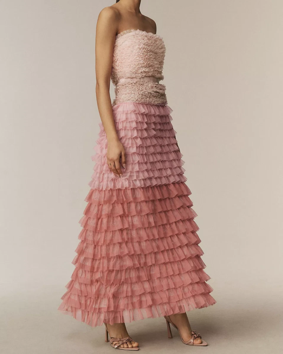 white wedding dress with pink accents Romantic Pink Flower Cape White Tulle A-line Spring Wedding Dress