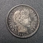 1907-S BARBER DIME XF/AU ~ THESE S MINTS ARE ALL LOWER MINTAGES!