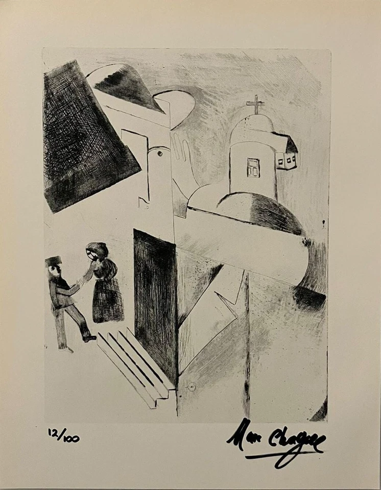 Impresión original firmada a mano por Marc Chagall con certificado de autenticidad y +$3.500 USD de valoración Foto 2 de 4