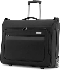Ascella 3.0 Softside Expandable Luggage with Spinner Wheels, 2W Garment Bag, Bla