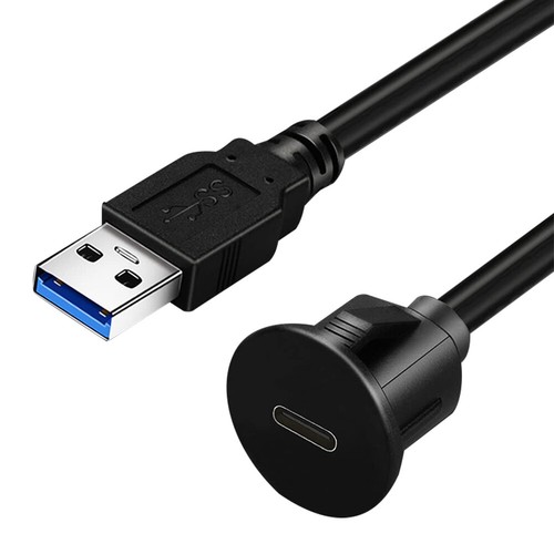 AU 1M USB 3.0 Male To Type C 3.0 Female Flush Mount Cable 5Gbps for Car Dashboar - Bild 5 von 10